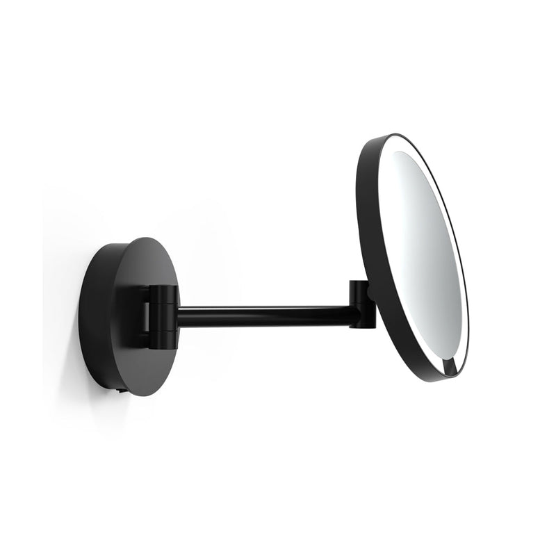 Just Look 5x Make-Up Mirror - Wall Mount - 9" Crystal Glass/Metal/Matt Black