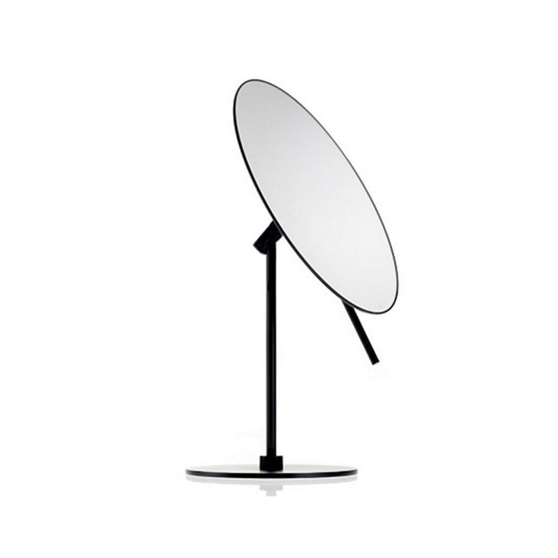 Round Make-Up Mirror - Free Standing - 12" Glass/Matt Black
