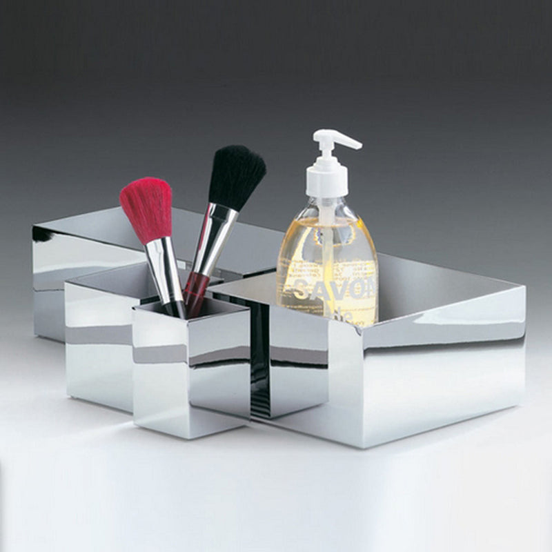 Corner Multipurpose Box - Free Standing - 10" Stainless Steel/Polished Chrome