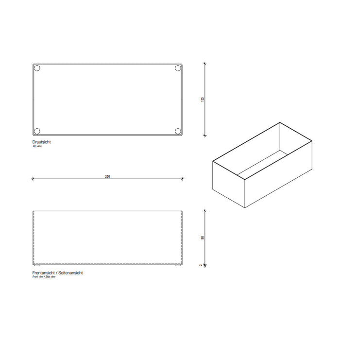 Corner Multipurpose Box - Free Standing - 10" Stainless Steel/Polished Chrome