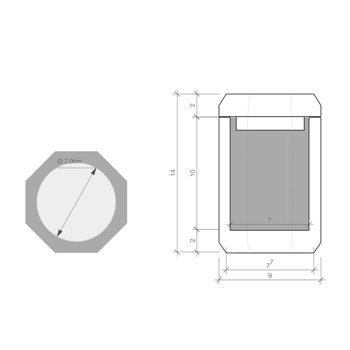 Kristall Multipurpose Box - Free Standing - 4" Glass/Green