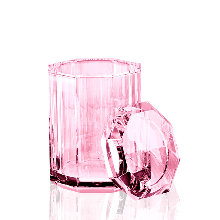 Kristall Multipurpose Box - Free Standing - 4" Glass/Pink