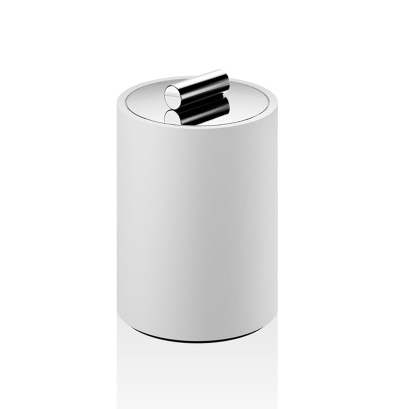 Stone Multipurpose Box - Free Standing - 5" Mineral/Matte White/Polished Chrome