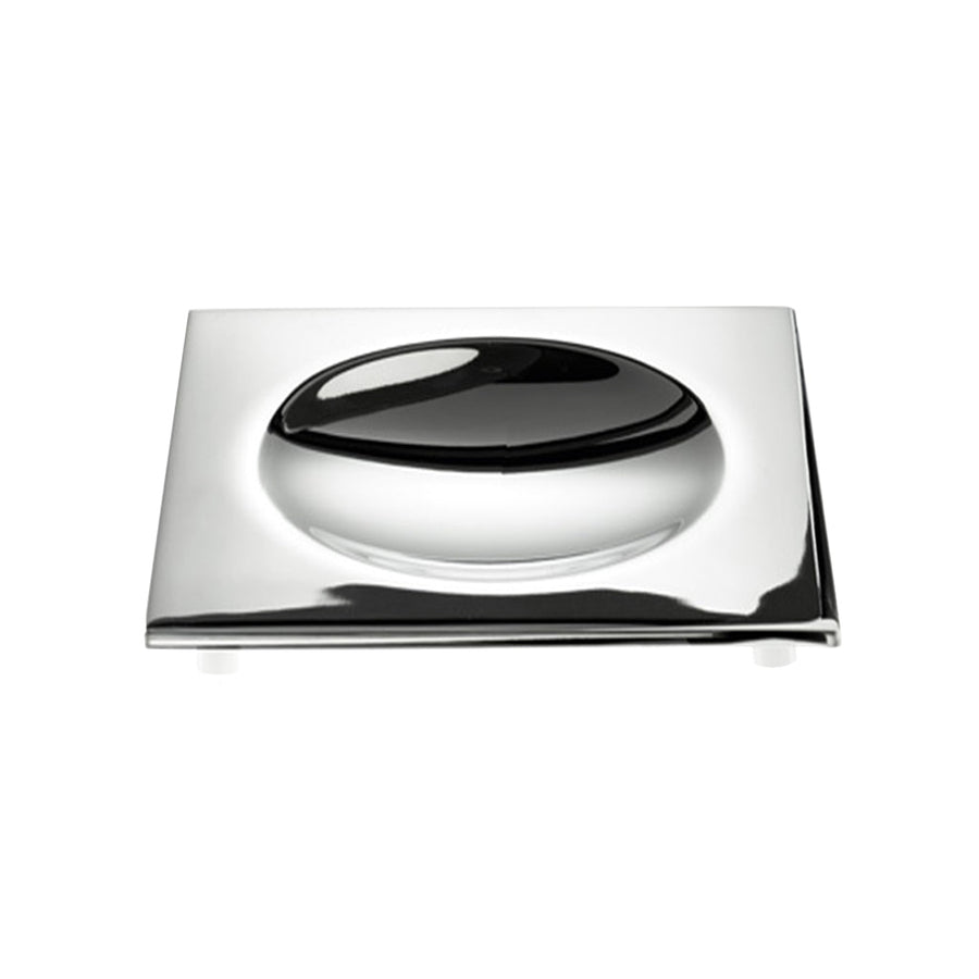 Cube Soap Dish - Free Standing - 1" Brass/Polished Chrome