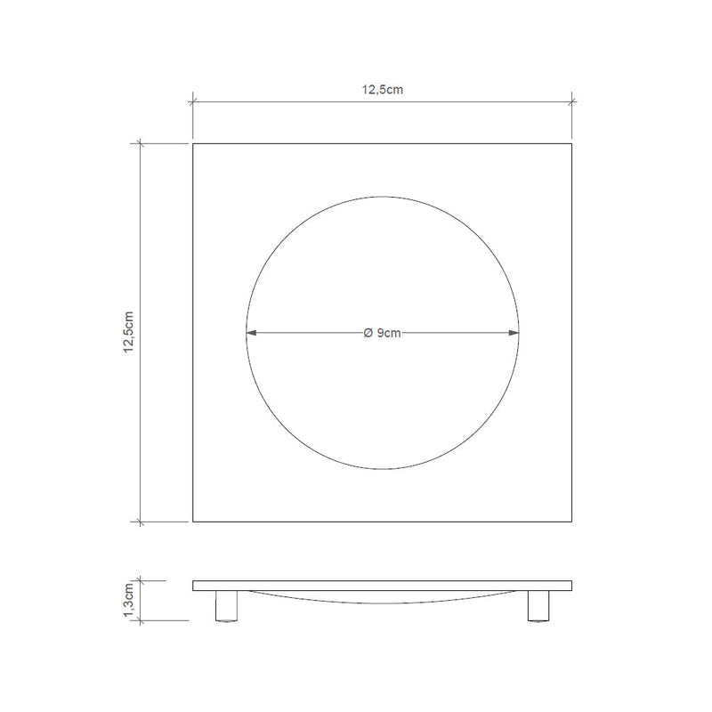 Cube Soap Dish - Free Standing - 1" Brass/Polished Chrome