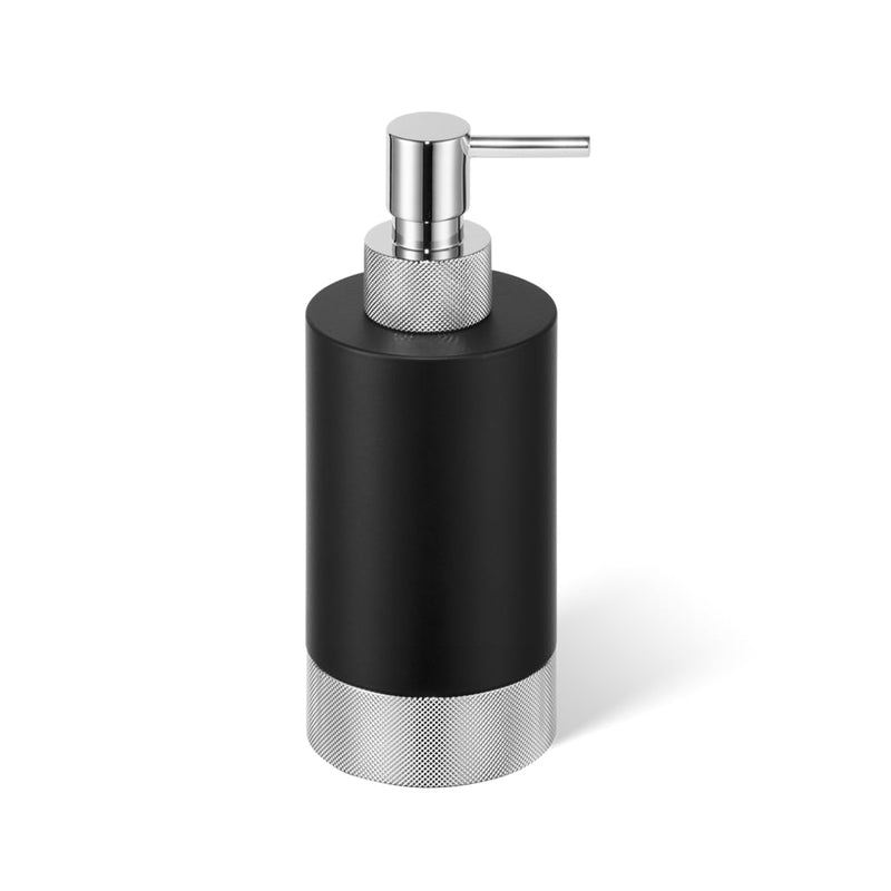 Club Soap Dispenser - Free Standing - 7" Brass/Matt Black/Chrome