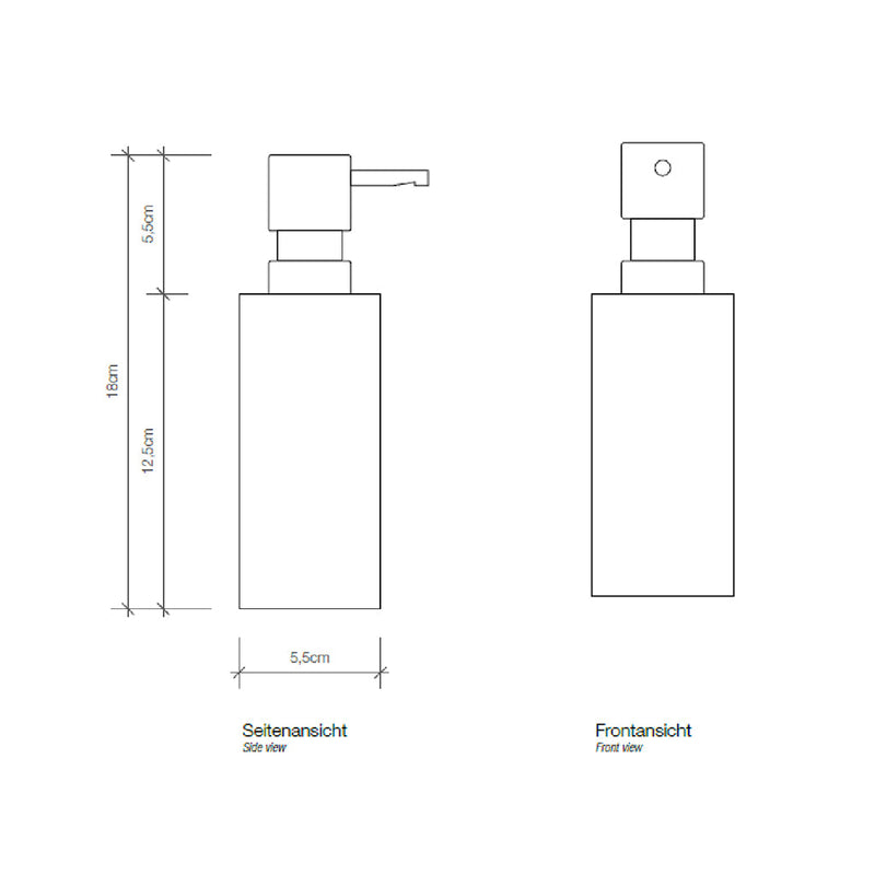 Mikado Soap Dispenser - Free Standing - 8" Brass/Matt Black