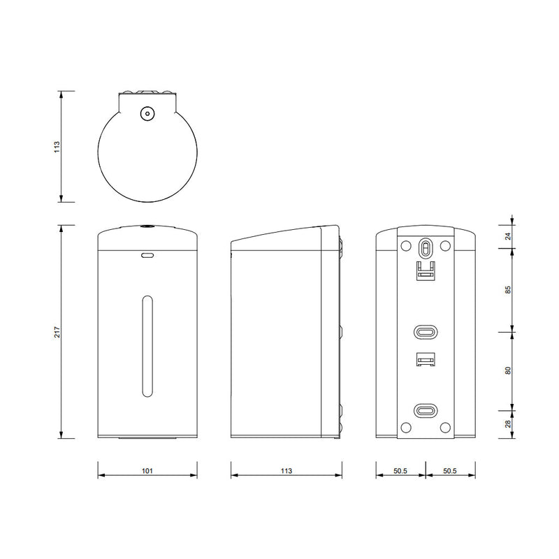 Sensor Soap Dispenser - Wall Mount - 9" Stainless Steel/Polished Chrome/Black (Final Sale)