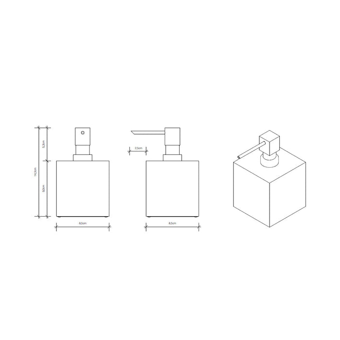 Cube Soap Dispenser - Free Standing - 6" Brass/Gold