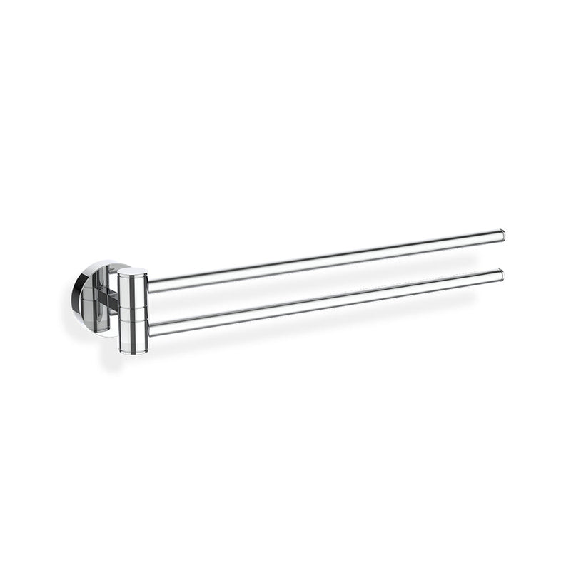 Basic Double Towel Bar - Wall Mount - 3" Brass/Polished Chrome