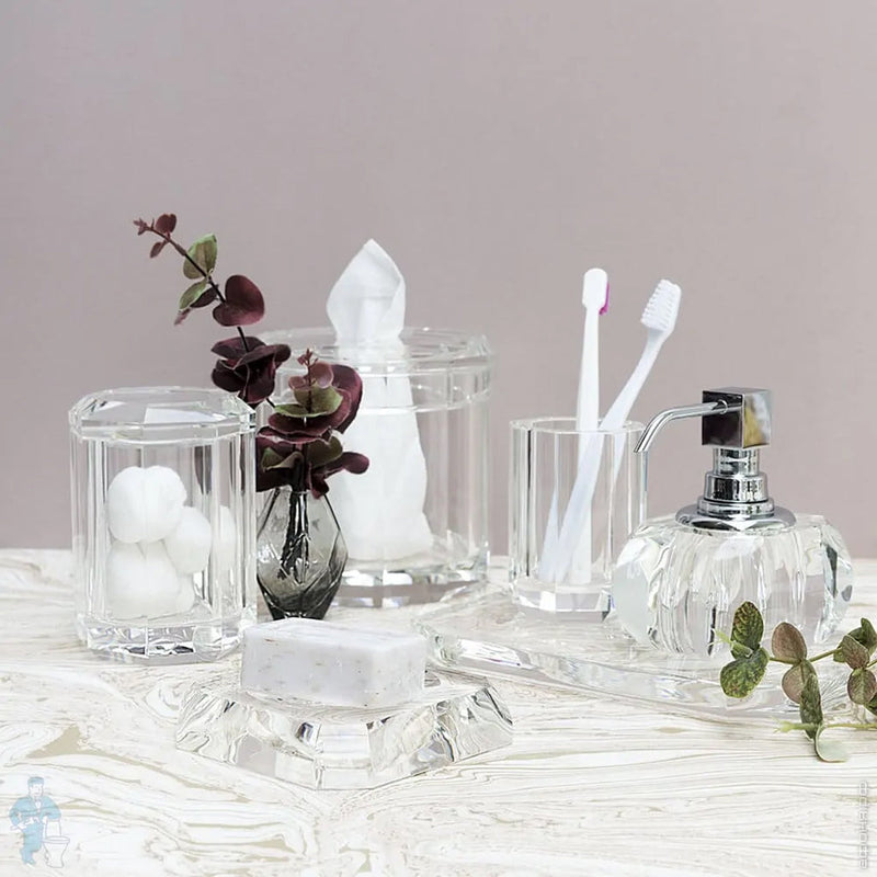 Kristall Toothbrush Holder - Free Standing - 4" Glass/Clear