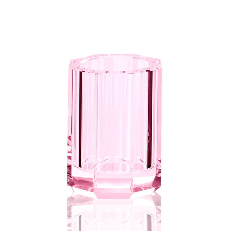 Kristall Toothbrush Holder - Free Standing - 4" Glass/Pink