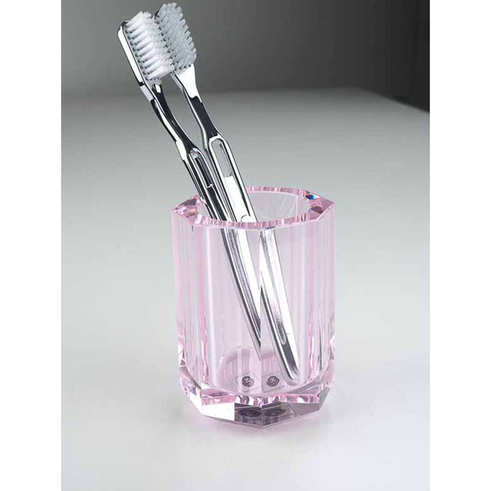 Kristall Toothbrush Holder - Free Standing - 4" Glass/Pink