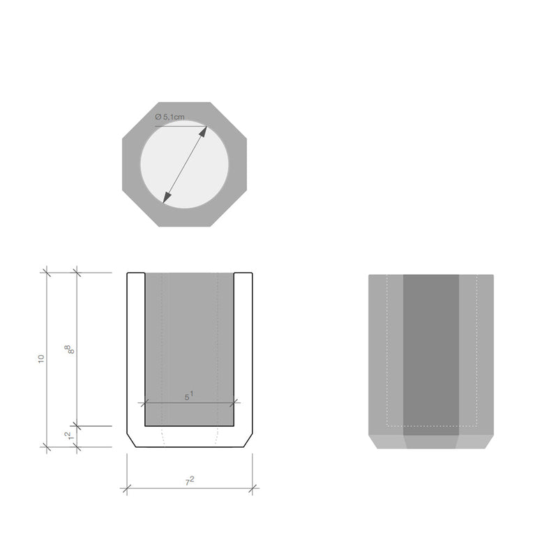 Kristall Toothbrush Holder - Free Standing - 4" Glass/Violet