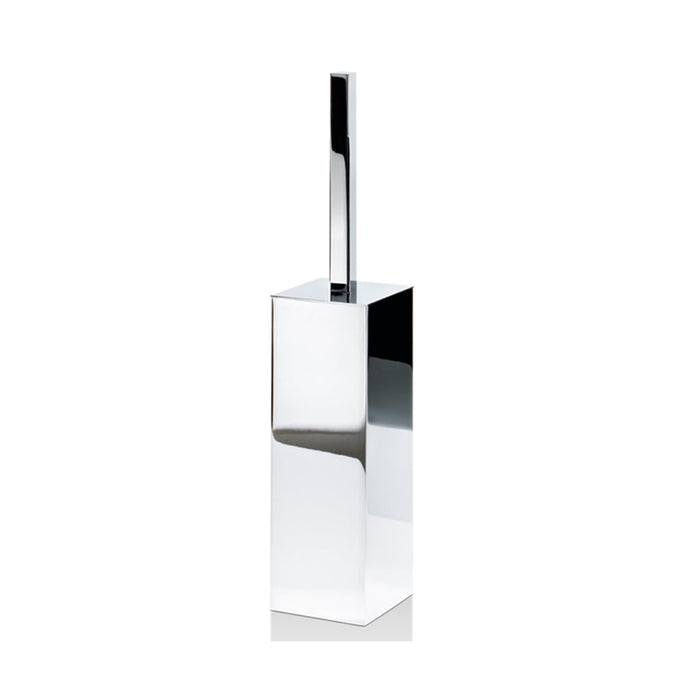 Cube Toilet Brush Holder - Free Standing - 15" Brass/Polished Chrome (Final Sale)