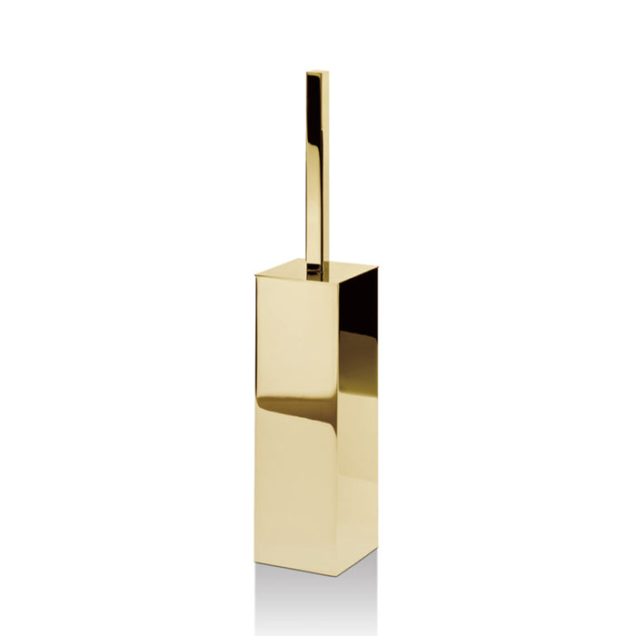 Cube Toilet Brush Holder - Free Standing - 15" Brass/Gold