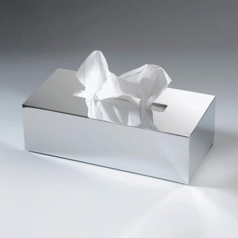 Cube Tissue Box - Wall Or Free Installation - 10" Stainless Steel/Polished Chrome
