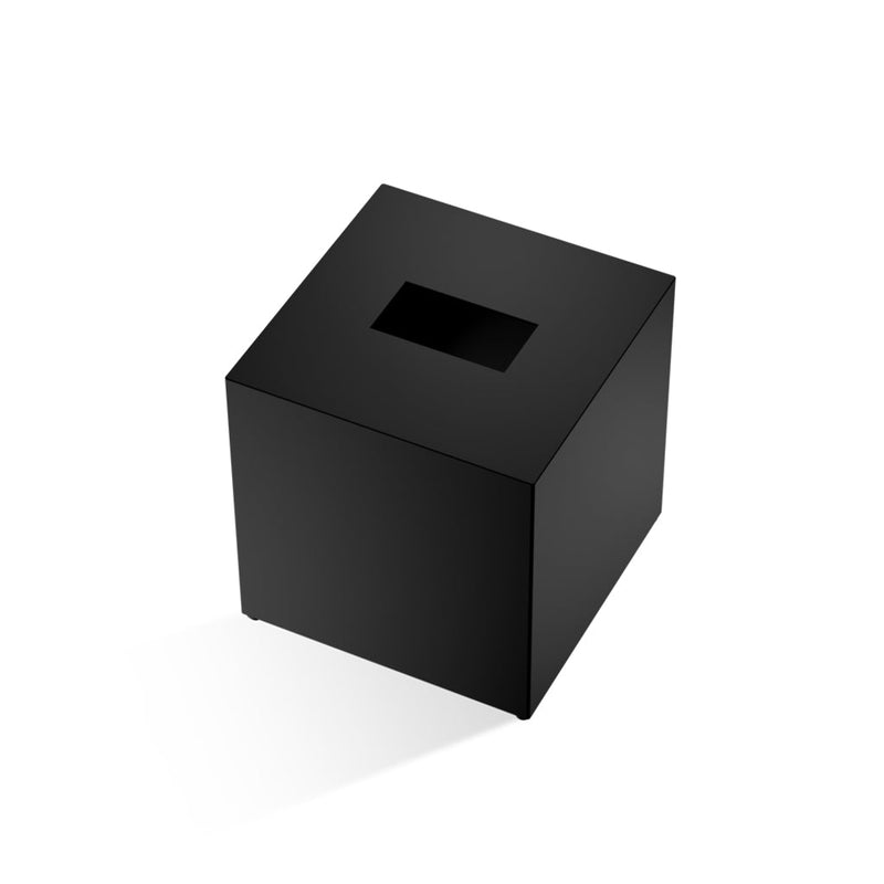 Cube Tissue Box - Free Standing - 6" Brass/Matt Black