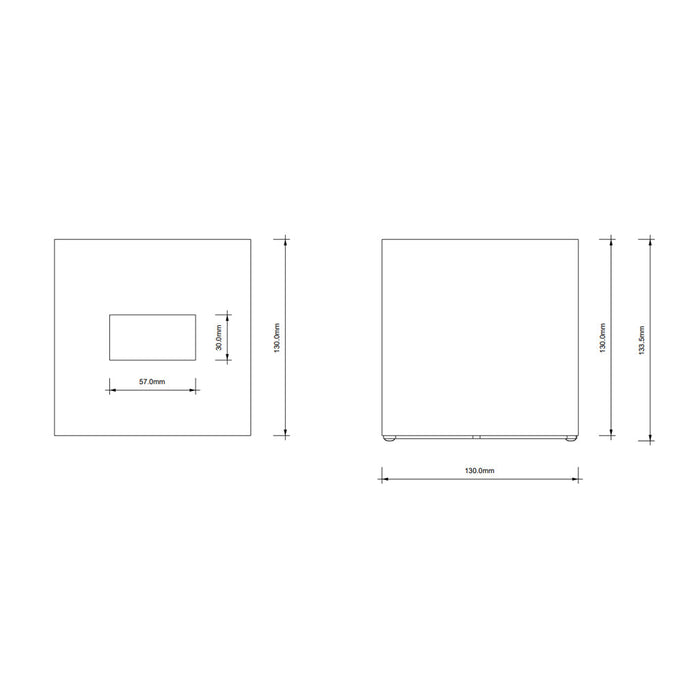 Cube Tissue Box - Free Standing - 6" Brass/Matt Black