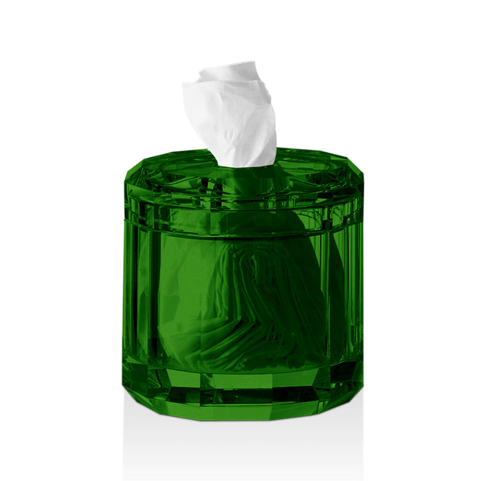 Kristall Tissue Box - Free Standing - 6" Glass/Green