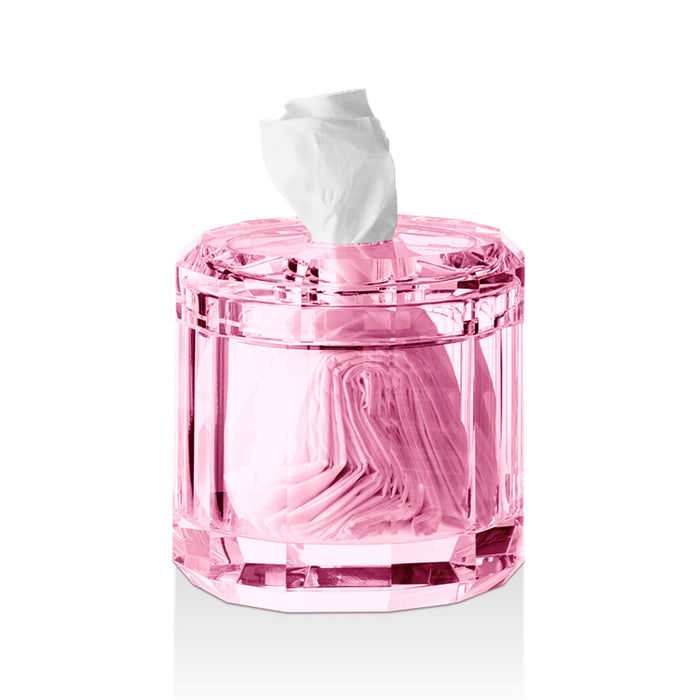 Kristall Tissue Box - Free Standing - 6" Glass/Pink