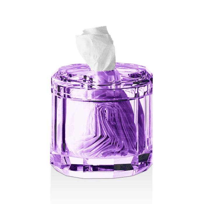 Kristall Tissue Box - Free Standing - 6" Glass/Violet