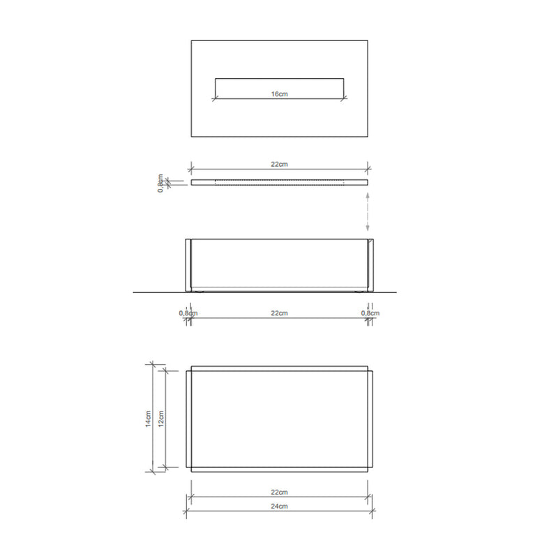 Sky Tissue Box - Free Standing - 3" Acrylic/Clear