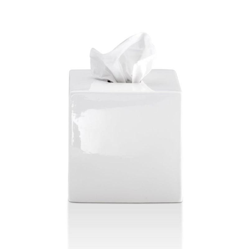 Porzellan Tissue Box - Wall Or Free Installation - 6" Porcelain/White
