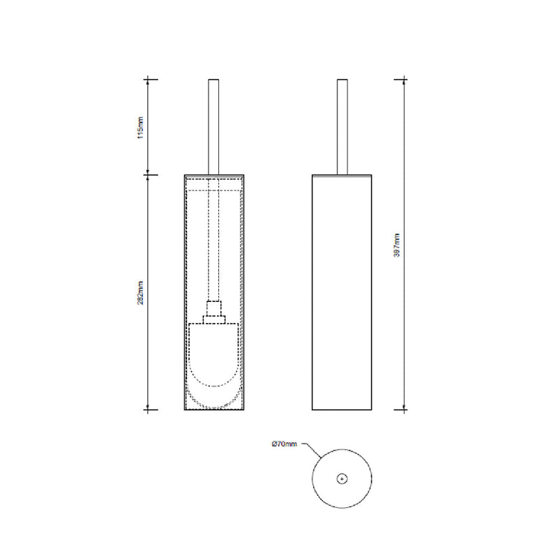 Mikado Toilet Brush Holder - Free Standing - 16" Brass/Polished Chrome