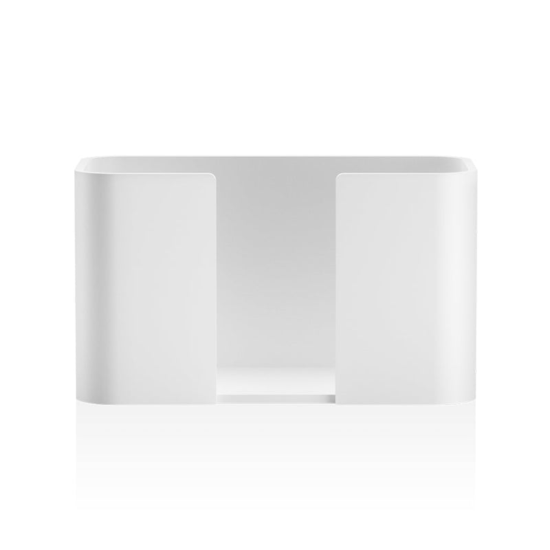 Stone Tissue Box - Free Standing - 7" Mineral/Matt White