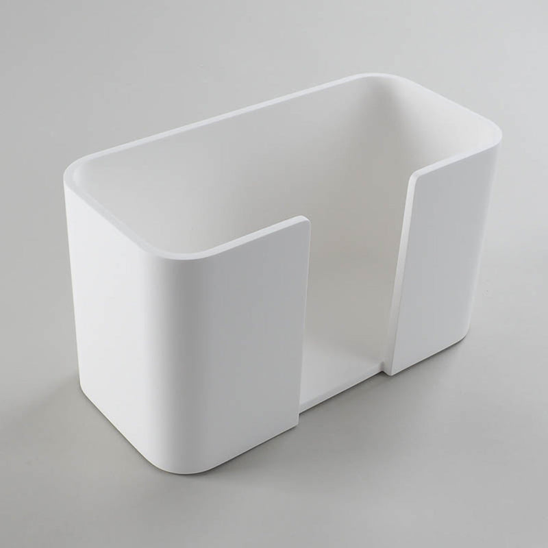 Stone Tissue Box - Free Standing - 7" Mineral/Matt White