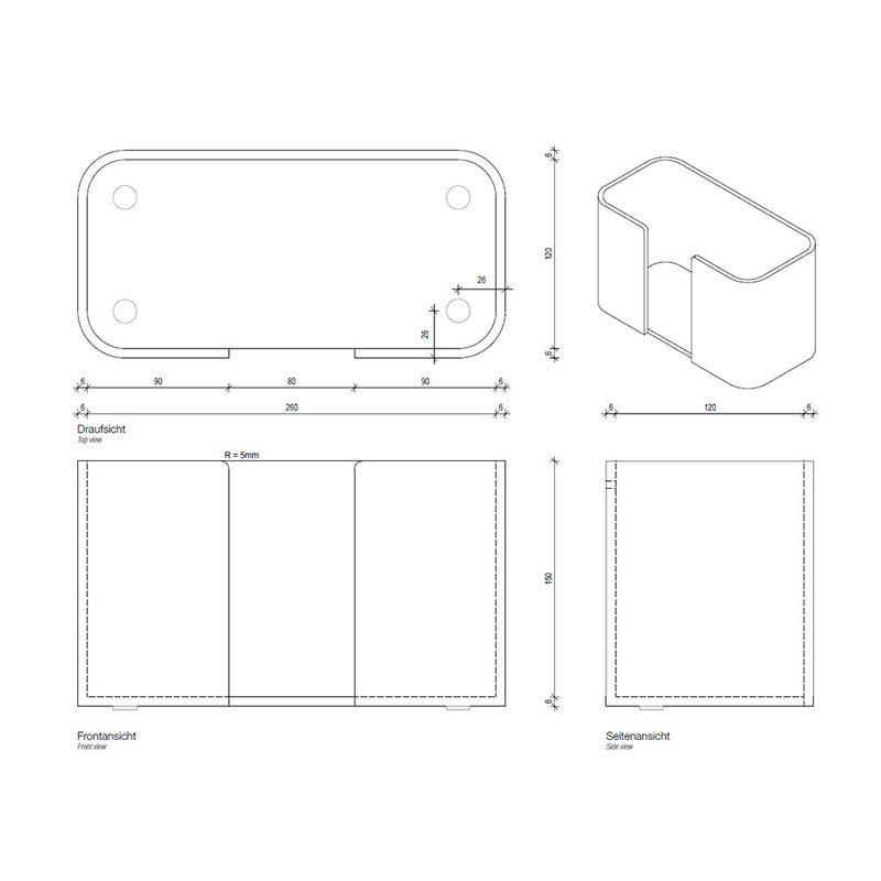 Stone Tissue Box - Free Standing - 7" Mineral/Matt White