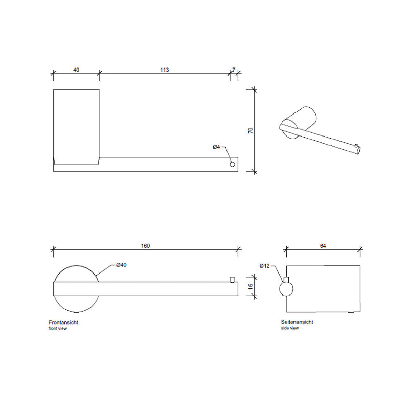 Stone Toilet Paper Holder - Wall Mount - 2" Mineral/Brass/Matte White/Polished Chrome