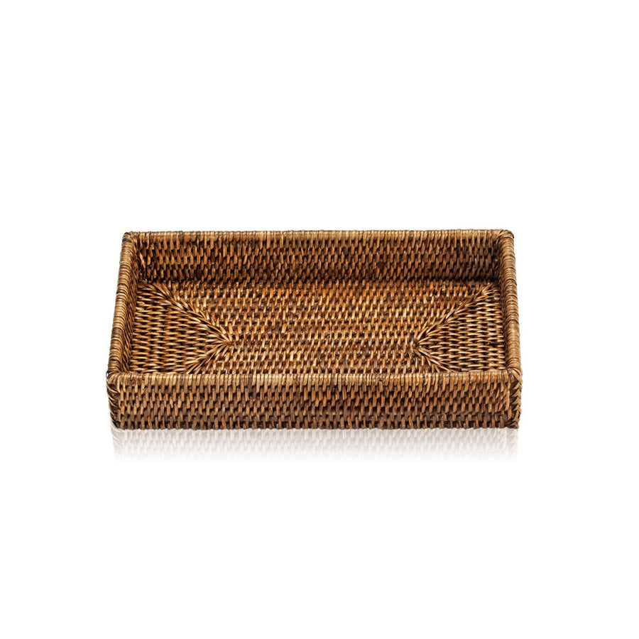 Basket Tray - Free Standing - 2" Rattan/Rattan Dark