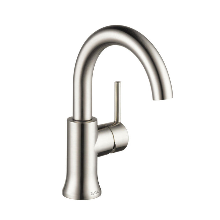 Trinsic High-Arc Bathroom Faucet - Single Hole - 9" Brass/Stainless