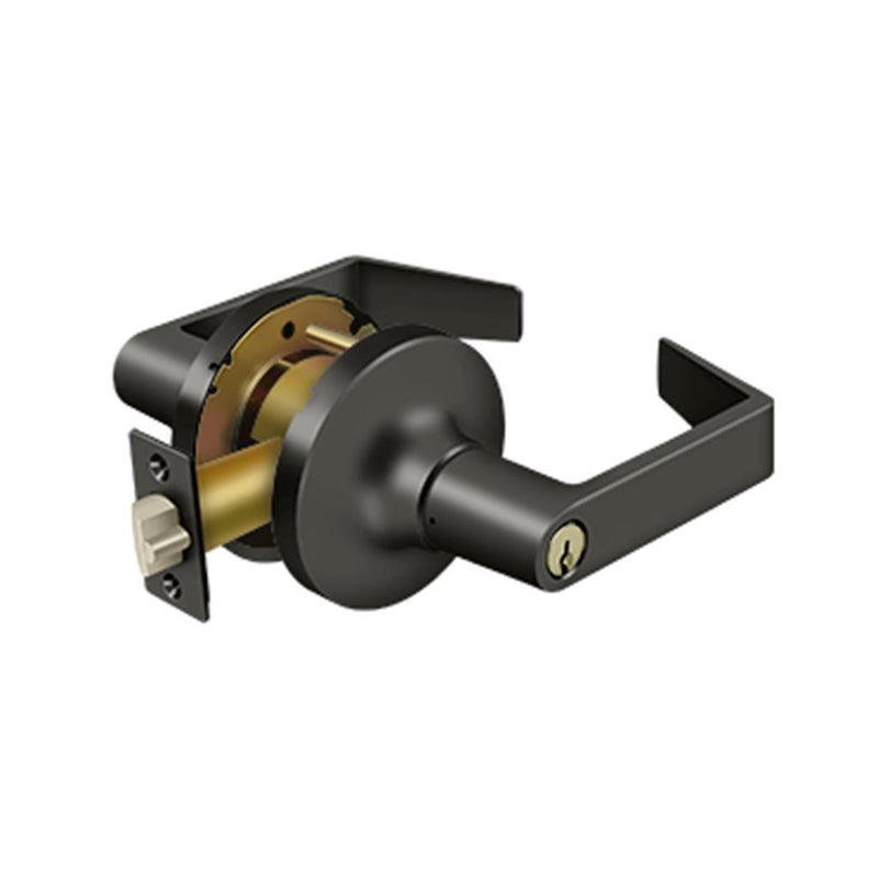 Clarendon Door Keyed Leverset - Door Mount - 8" Steel/Oil Rubbed Bronze