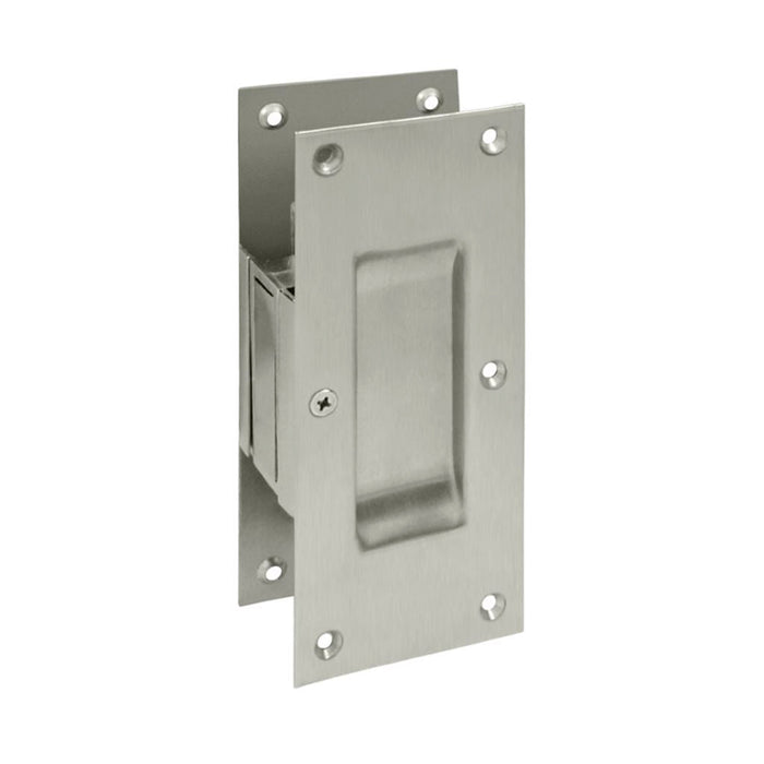 Passage Decorative Pocket Door Lockset - Door Mount - 2" Brass/Brushed Nickel