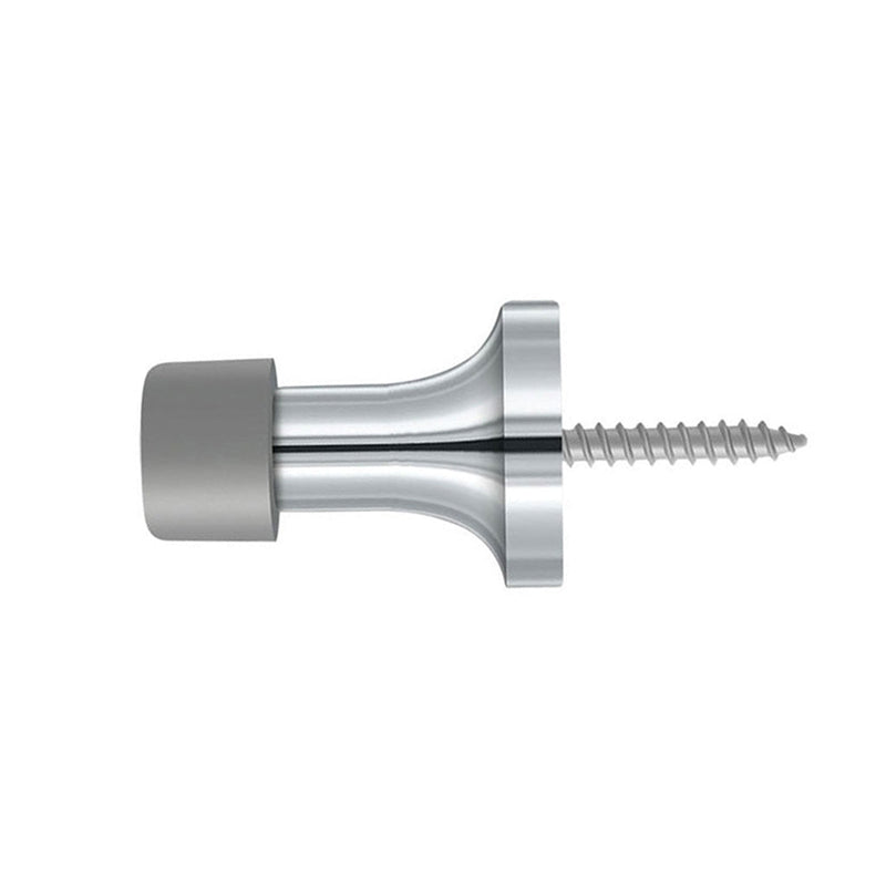 Baseboard Door Stop - Door Mount - 3" Brass/Polished Chrome