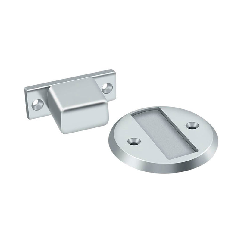 Magnetic Door Stop - Door Mount - 3" Brass/Polished Chrome