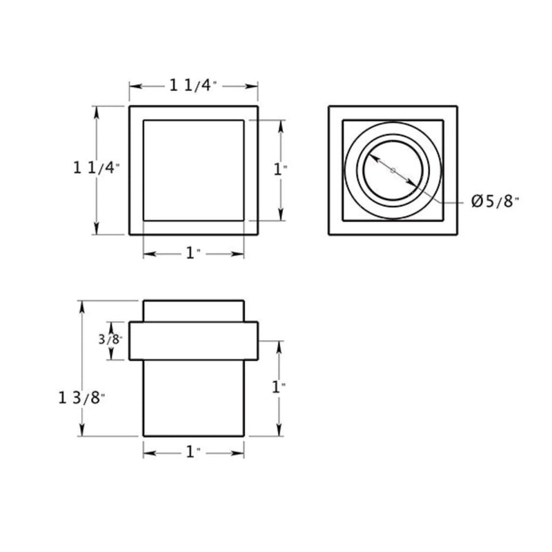 Universal Door Stop - Door Mount - 2" Brass/Polished Chrome
