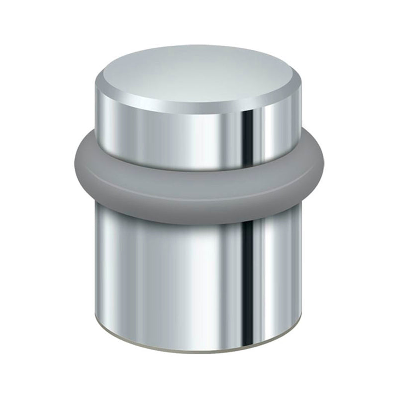 Universal Door Stop - Door Mount - 2" Brass/Polished Chrome