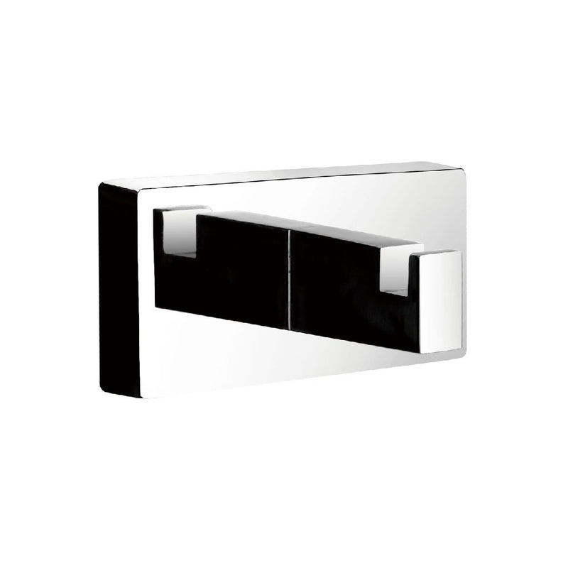 Luk 2 Single Hook - Wall Mount - 2" Brass/Polished Chrome
