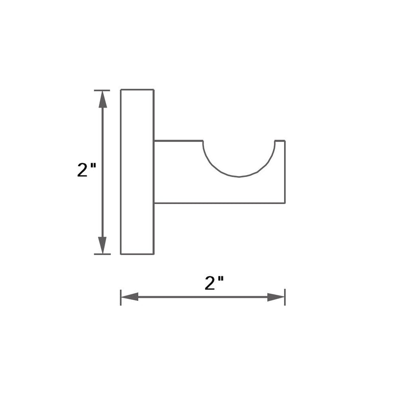 Munich Single Hook - Wall Mount - 2" Brass/Polished Chrome