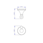 Viena Single Hook - Wall Mount - 3"