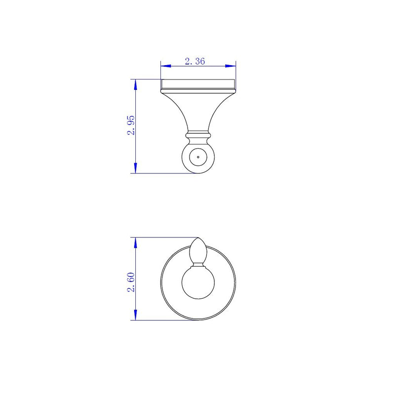 Viena Single Hook - Wall Mount - 3"