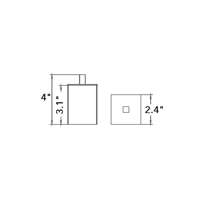 Cubic Multipurpose Box - Free Standing - 4" Brass/Matt Black