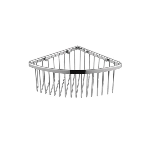 Flat Shower Basket - Wall Mount - 8" Brass/Polished Chrome
