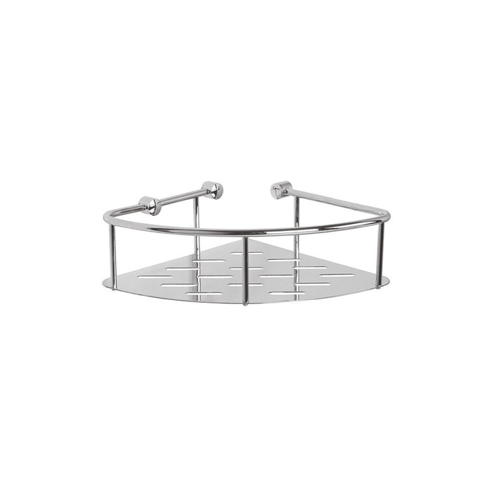 Shower Complements Corner Shower Basket - Wall Mount - 8" Brass/Polished Chrome