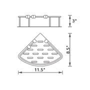 Shower Complements Corner Shower Basket - Wall Mount - 8" Brass/Polished Chrome