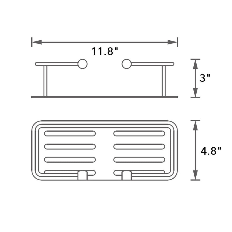 Shower Complements Shower Basket - Wall Mount - 11" Brass/Polished Chrome